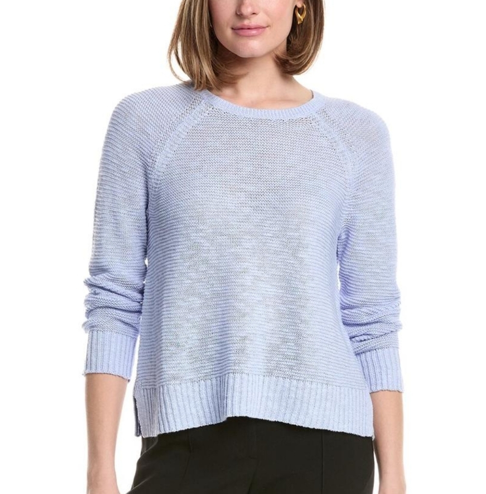 Eileen Fisher Organic Linen Cotton Crewneck Sweater, Lilac Purple, Women's XS